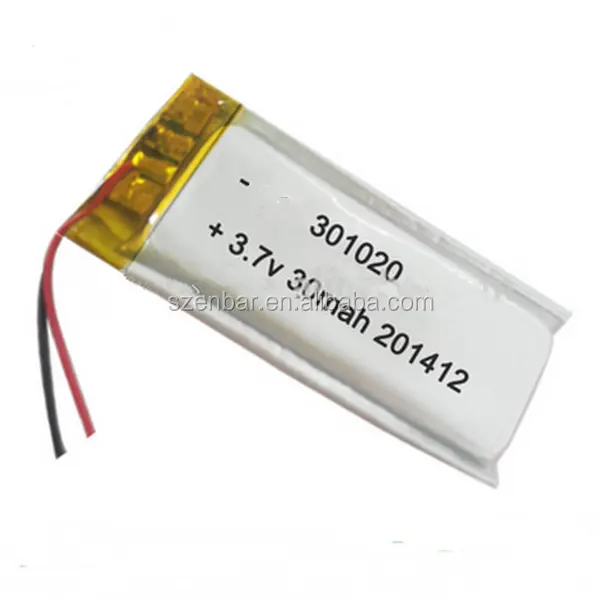 Enbar 301020 3.7v小型充電式リチウムポリマーバッテリー30mAh