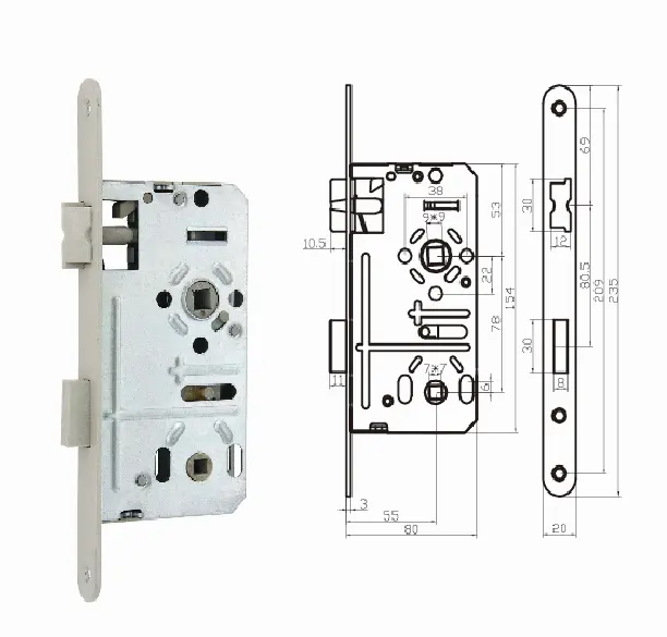 Germany Market C-2-C 78mm Euro Profile Bathroom Door Mortise Lock