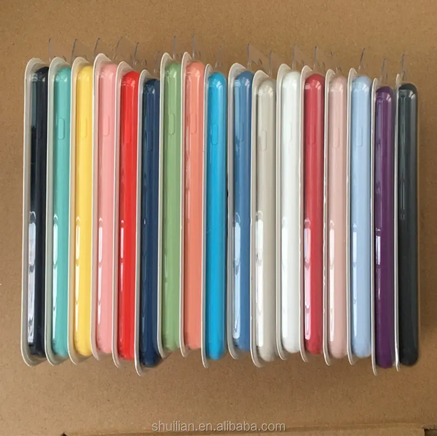 Custodia per telefono in gomma gel di silicone liquido in microfibra all'ingrosso della fabbrica per iphone 8 XS 11 12 13 14 pro MAX con confezione