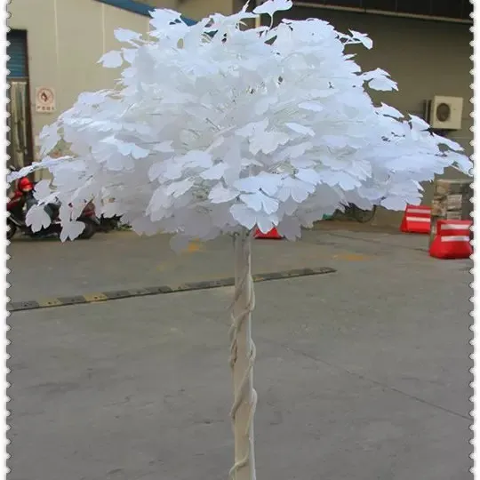 Bianco artificiale ginkgo biloba, alta simulazione falso albero di ginkgo, secchi ginkgo biloba foglie