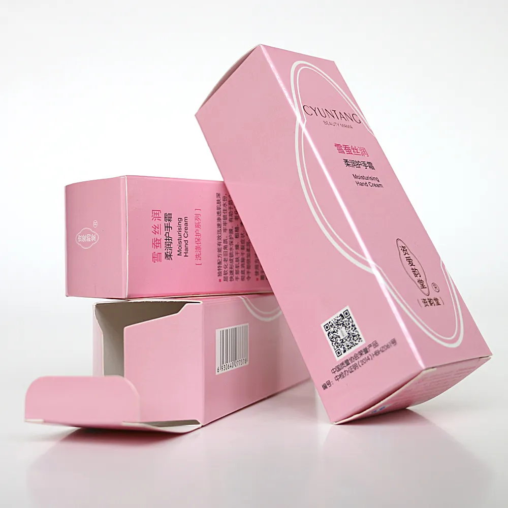 Stratification personnalisée cosmétique cils papier boîte d'emballage soins de la peau visage crème papier carton boîte impression