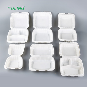 Eko mineral dolgulu Mircowavable tek kullanımlık 6 8 9 inç hamburg akıllı kilit menteşeli bölünmüş 3 bölmeli tepsi kapaklı - Product Image 4