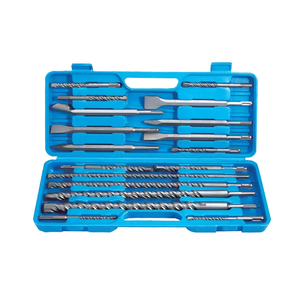 18Pcs SDS Plus Drill Bit and SDS <strong>Chisel</strong> Set <strong>in</strong> Plastic Box - Product Image 1
