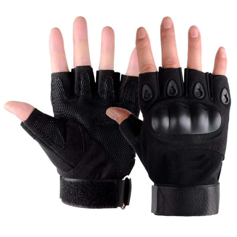 Finger less Heavy Duty Knöchel schutz Outdoor Training Motorrad Radfahren Taktische Handschuhe