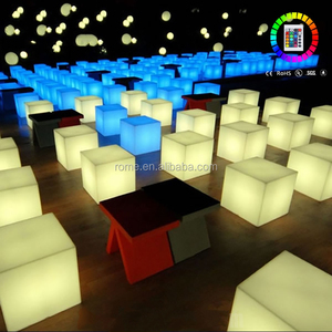室外 rgb 颜色照明更改 <span class=keywords><strong>led</strong></span> 塑料发光酒吧凳子立方体座位