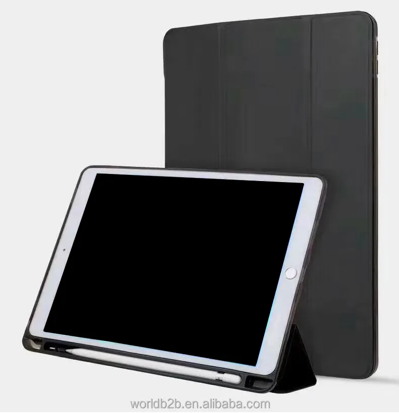 Étui Smart Folio en cuir avec porte-stylo, boîtier de protection robuste et résistant aux impacts, pour iPad 5/6/7/8