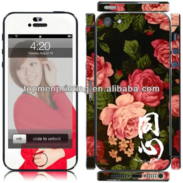 Nice flor design de pele para iphone caso adesivo