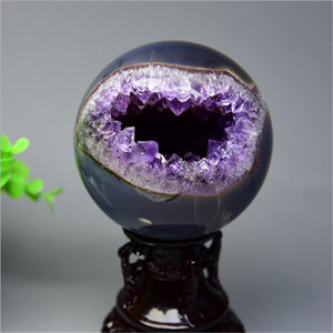 Customized Pure Natural Amethyst Geode <strong>Sphere</strong> - Product Image 1