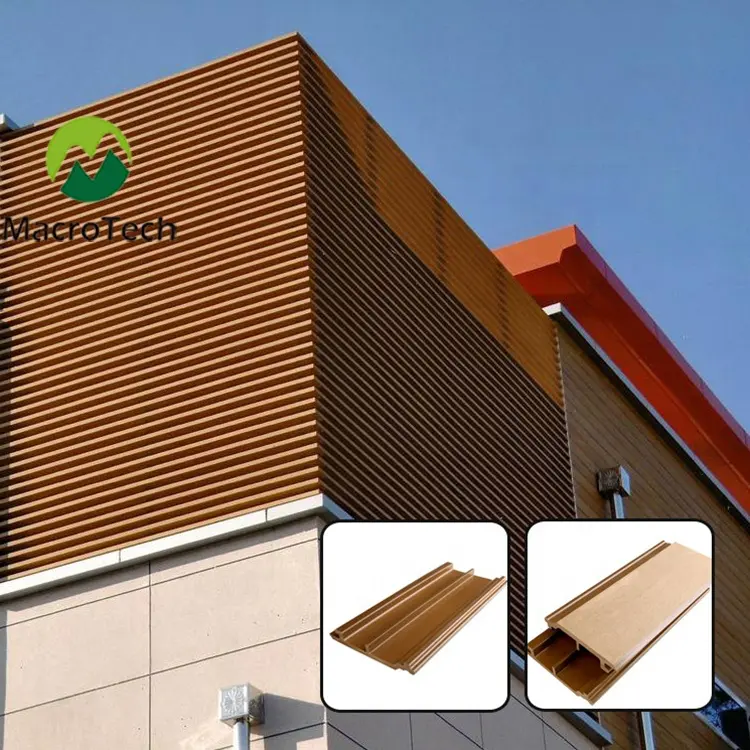 Panel de pared exterior de fabricante compuesto de plástico y madera barato a prueba de agua