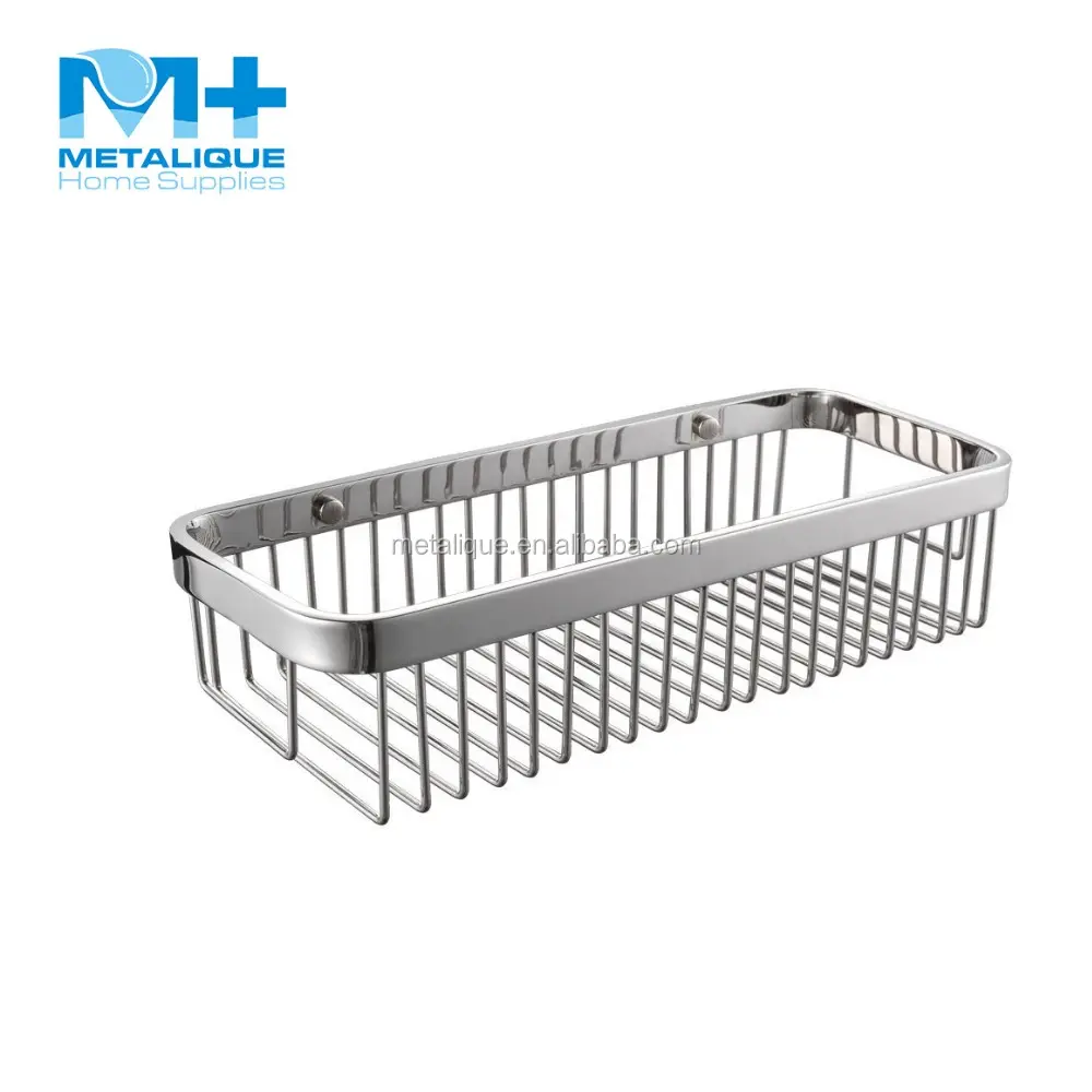 Metalique 304 Stainless Steel Mirror Polished Shower Caddy Bathroom Shelf, Wall Mounted Rustproof Corner Basket