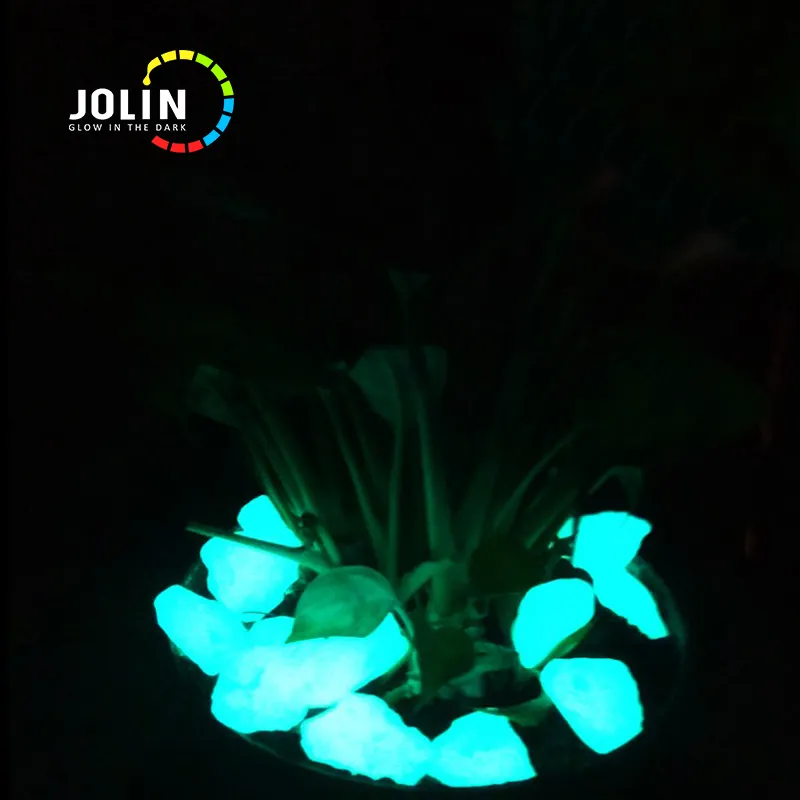 luminescent stones blue-green glow in the dark rock for paving stone driveway pebbles