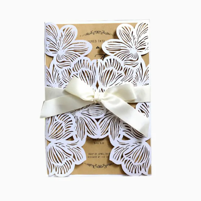 Material de papel e decoração de casamento & uso do casamento borboleta cartão de convite de casamento