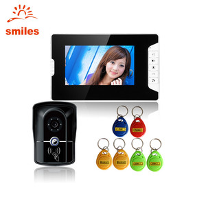 Monitor de sistema de intercomunicación con timbre de puerta de vídeo inteligente con cable de 7 pulgadas al por mayor con lector de tarjetas RFID y kits de cámara para uso doméstico - Product Image 1