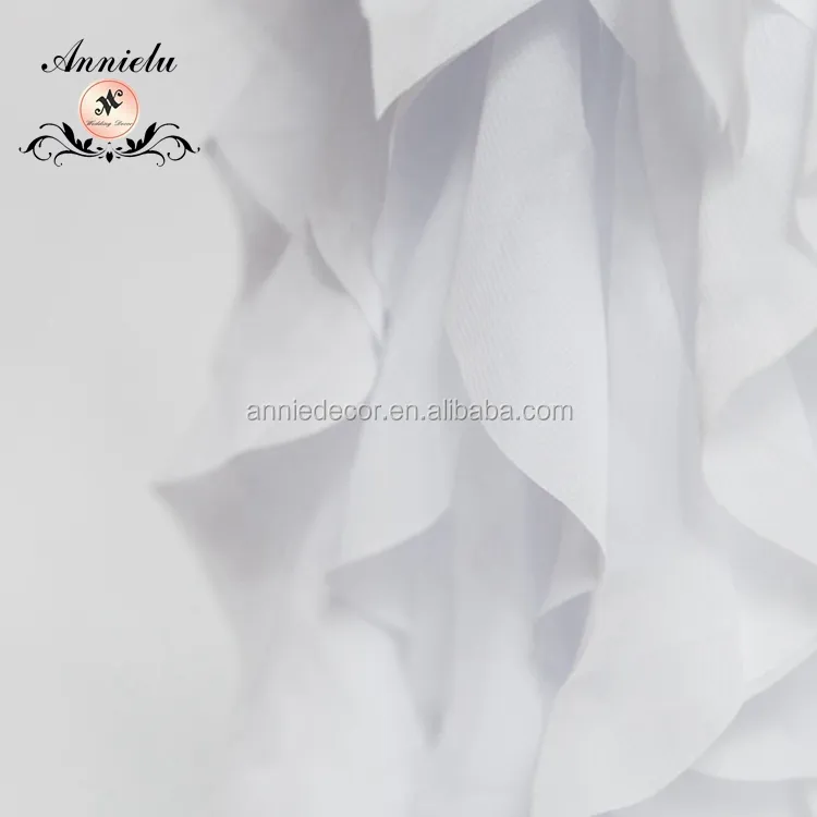 Wholesale white chiffon curly willow wedding chair cover sashes