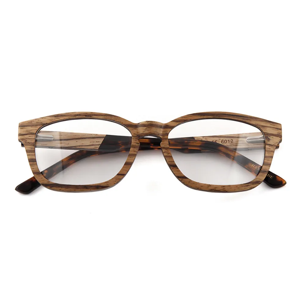 Monture de lunettes en bois, bout en acétate de tortue, monture de lunettes en bois bon marché