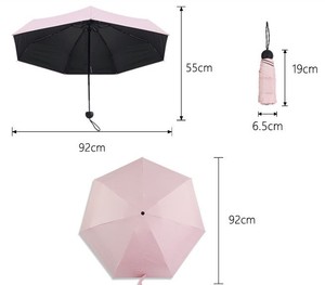 19 Polegadas 6 Costelas <span class=keywords><strong>Manual</strong></span> Aberto Quadro De Alumínio Preto 5 dobras Guarda-chuva Para Guarda-chuva Das Senhoras