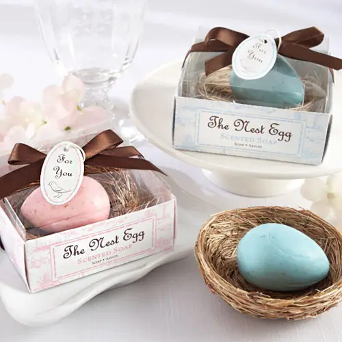 Idée de cadeau pour porte de mariage, œuf le nid avec couverture transparente en PVC, savon parfumé, 1 pièce
