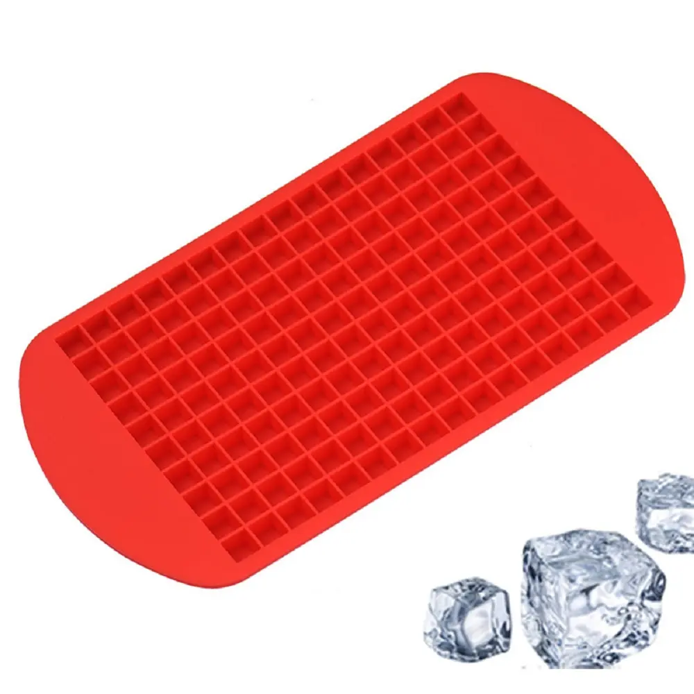 ONEQUAN Silicone Mini Ice Cube Trays 160 Crushed Ice Cube Molds Easy Release Small Ice Cube for Chilling Whiskey Cocktail