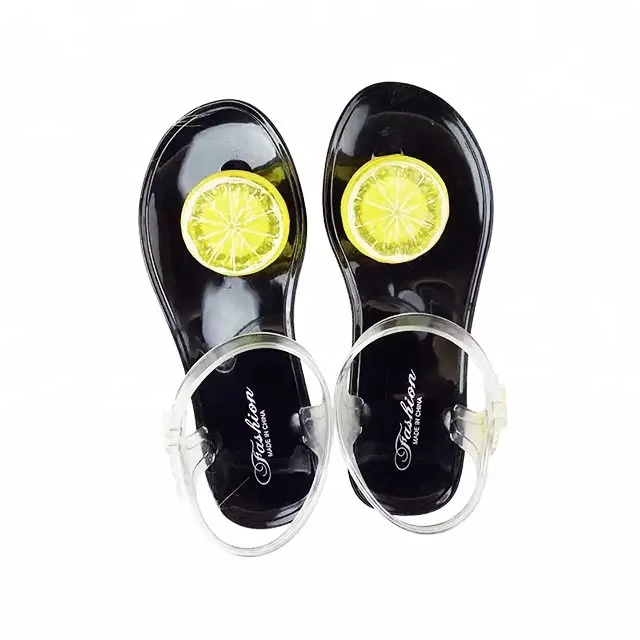 Transparent Lemon Fancy Plastic Jelly Shoes Women