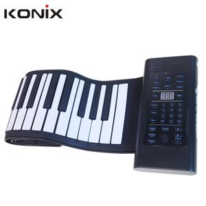 Teclado de silicone com proteção ambiental, não-tóxico e sem prejuízo, 61 teclas, rolar-se, piano digital