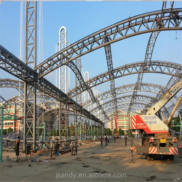 Arch Design Prefabricated Galvanized Steel Roof Truss Structure Sport Stadium Gymnasium Building