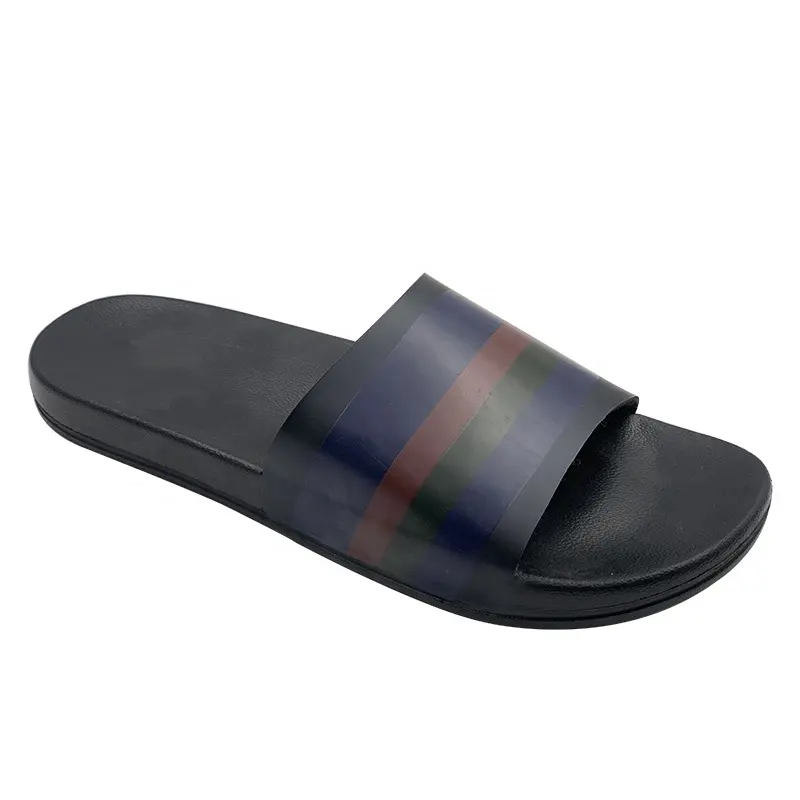 Hochwertige benutzer definierte schwarze Summer Beach Männer Kunststoff Slides Hausschuhe EVA PVC Slides Sandalen
