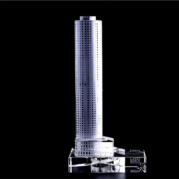 Di alta qualità regalo di affari souvenir K9 di cristallo trasparente su misura in miniatura architettonica modello 3d di cristallo modello di edificio