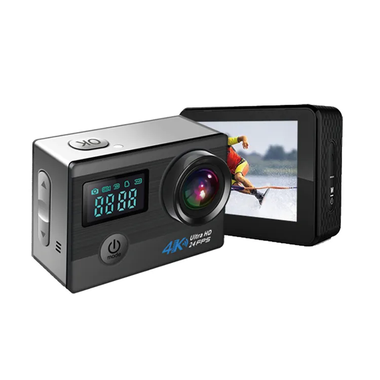 4 k Novatek sport WIFI Subacquea macchina fotografica di Azione con 2 ''+ 0.96 "Touch screen ES-N5T