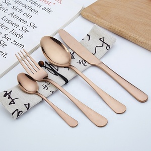 黑色餐具可重复使用套装与袋镀金餐具批发 - Product Image 3