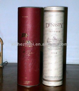 圆纸纸板圆筒管礼品盒为葡萄酒包装，酒瓶礼品盒