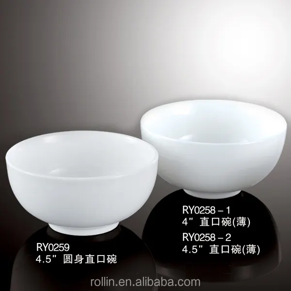 Robuste weiße runde Reiss chale aus Porzellan, Probe erhältlich, Keramik schalen aus Porzellan für das Catering Restaurant Hotel