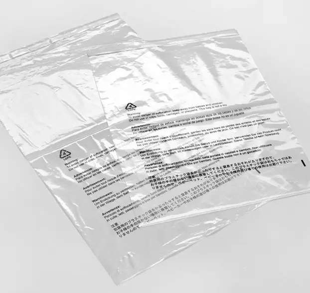 窒息警告が印刷された透明なldpeポリバッグとエアホールTシャツLdpeバッグ