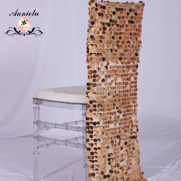 Popular sale gold sequin wedding chair cover