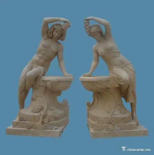 Estatua de hombre sentado y mujer, estatua desnuda de tamaño real, estatua de jardín para mujer desnuda