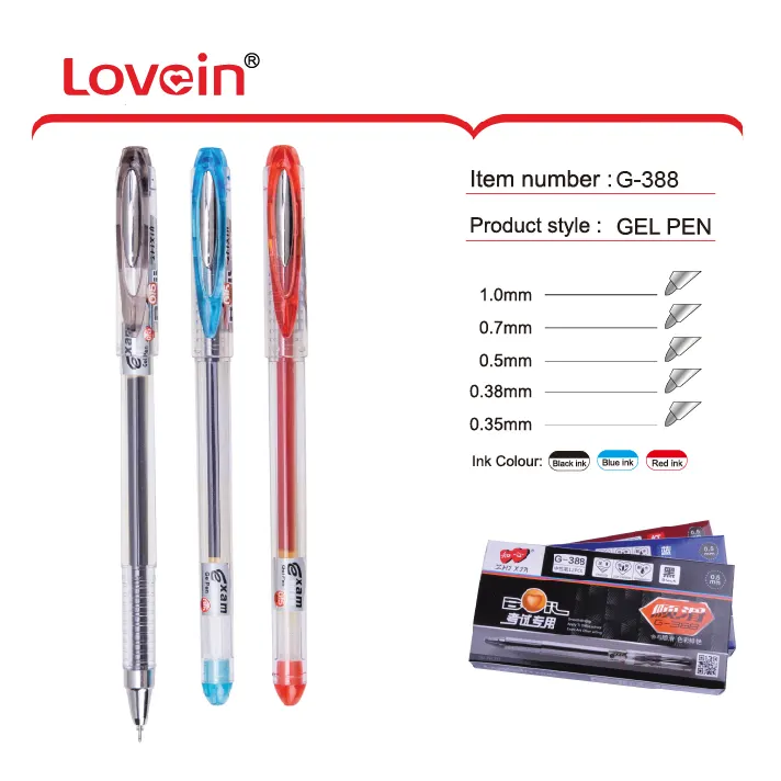 Super Hot G-388 Plastic Gel Pen Voor Kantoor En School Test Goede Gel Inkt Balpen Met Fabriek Directe Verkoop