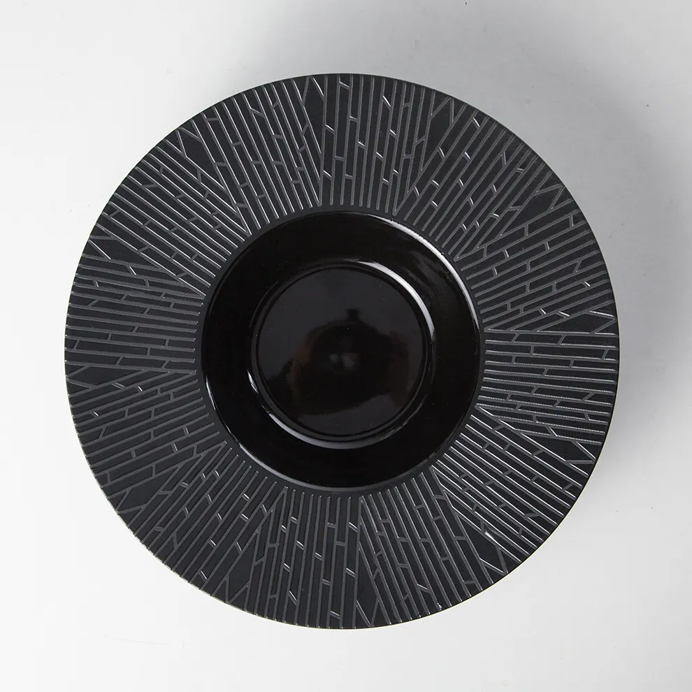 레스토랑 도자기 딥 플레이트 요리 30cm 세라믹 파스타 그릇 블랙