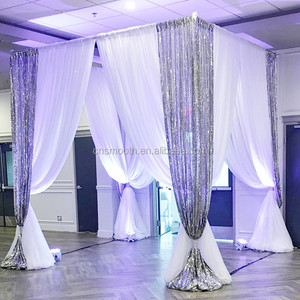 Hall Flower Decor Pipe and Drape Backdrop <strong>Chuppah</strong> for Wedding Event - Product Image 4
