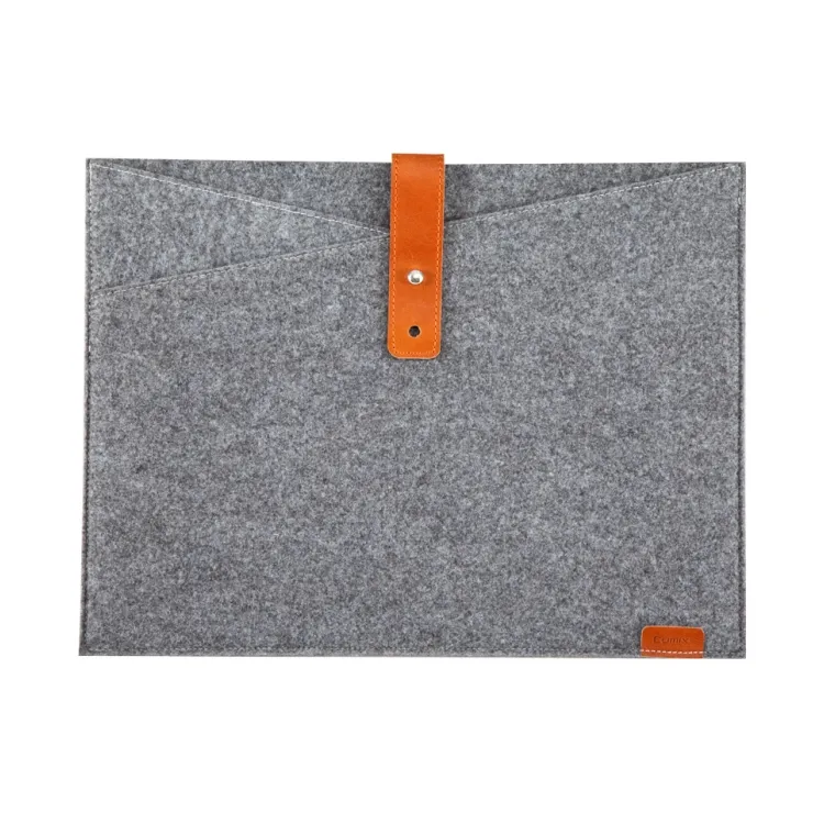 A4 grey Leather buckle bag double-deck Non-woven Felts wallet