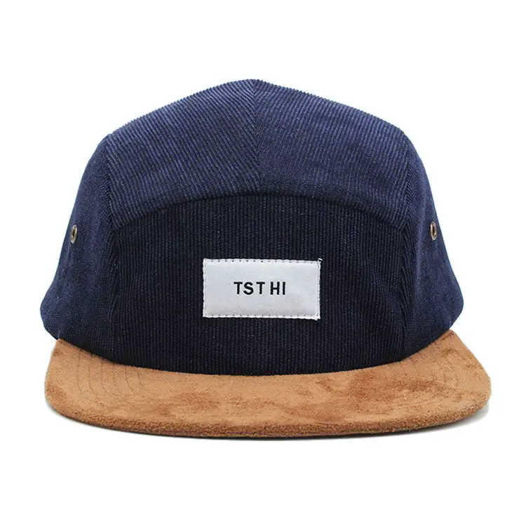 Chapéu personalizado, chapéu com 5 painéis de camper com etiqueta tecido