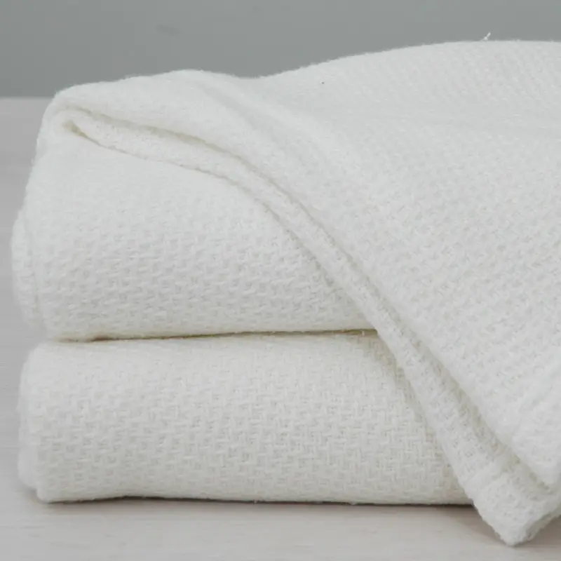 SUPER SOFT BAMBOO COTTON THERMAL WEAVE THROW BLANKET