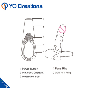 Dương Vật Nhẫn Rung Silicone 10 Loại Rung USB Magnetic Charing Dương Vật Vòng Dương Vật Vòng - Product Image 2