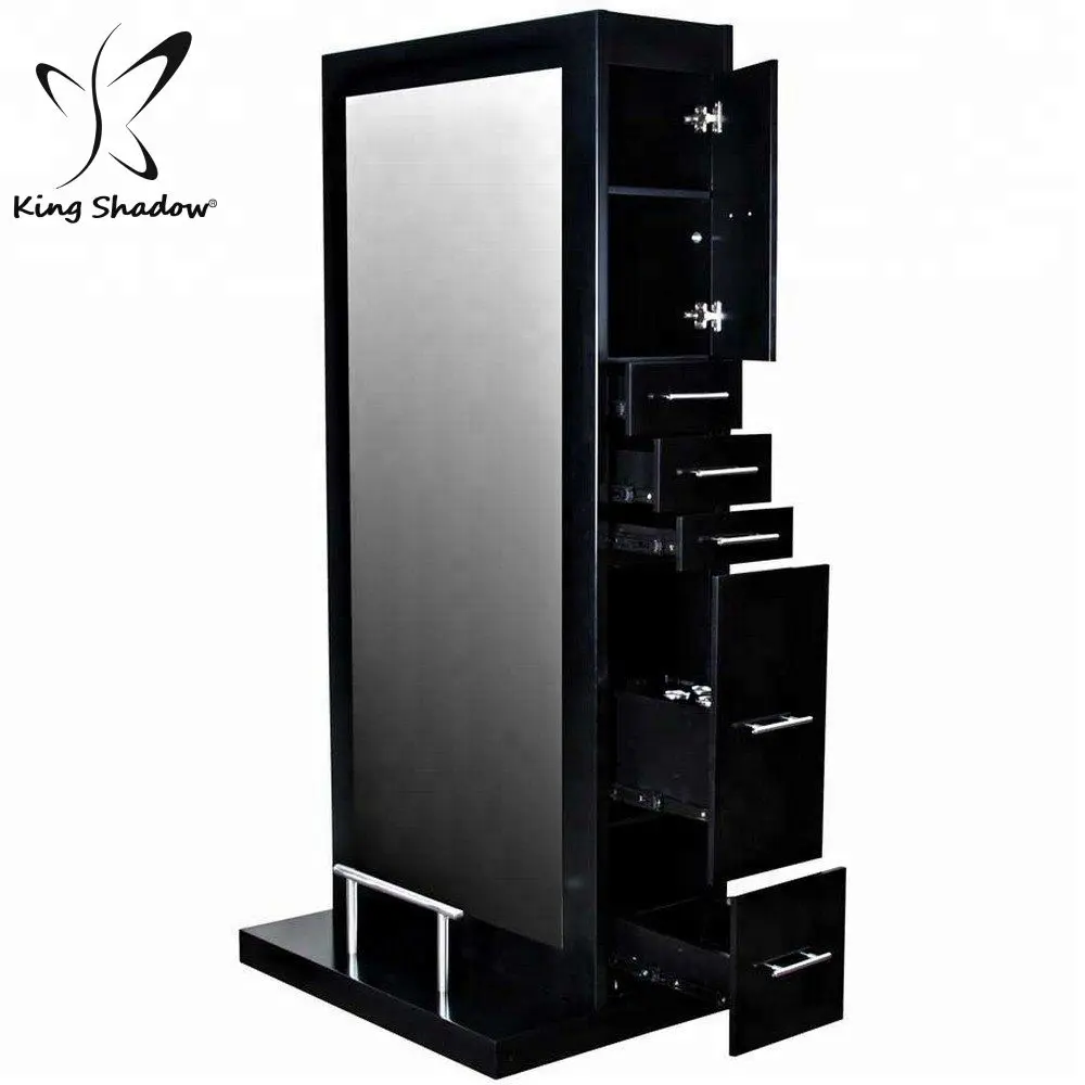 kingshadow black color design salon mirror station hair salon mirror