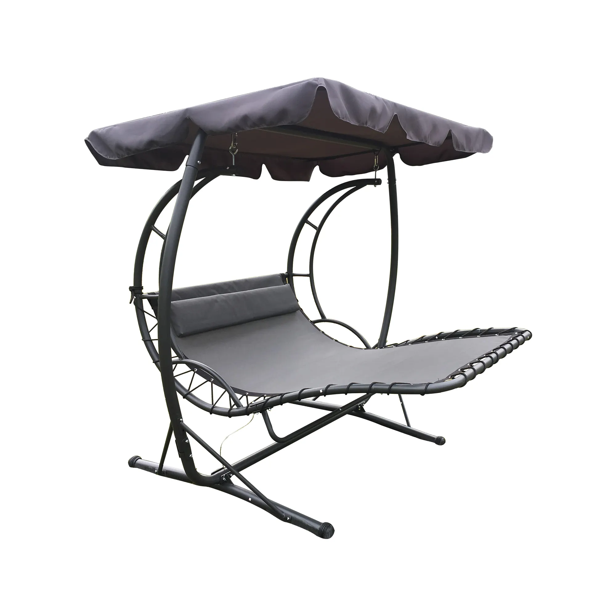 Al aire libre 2 Persona adultos columpio hamaca colgante Chaise Lounge silla con dosel