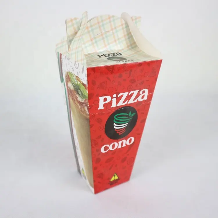 อาหารกลางวันที่กำหนดเองทิ้งอาหารกระดาษ Cono กล่องพิซซ่าเพียงโหลดอย่างรวดเร็ว