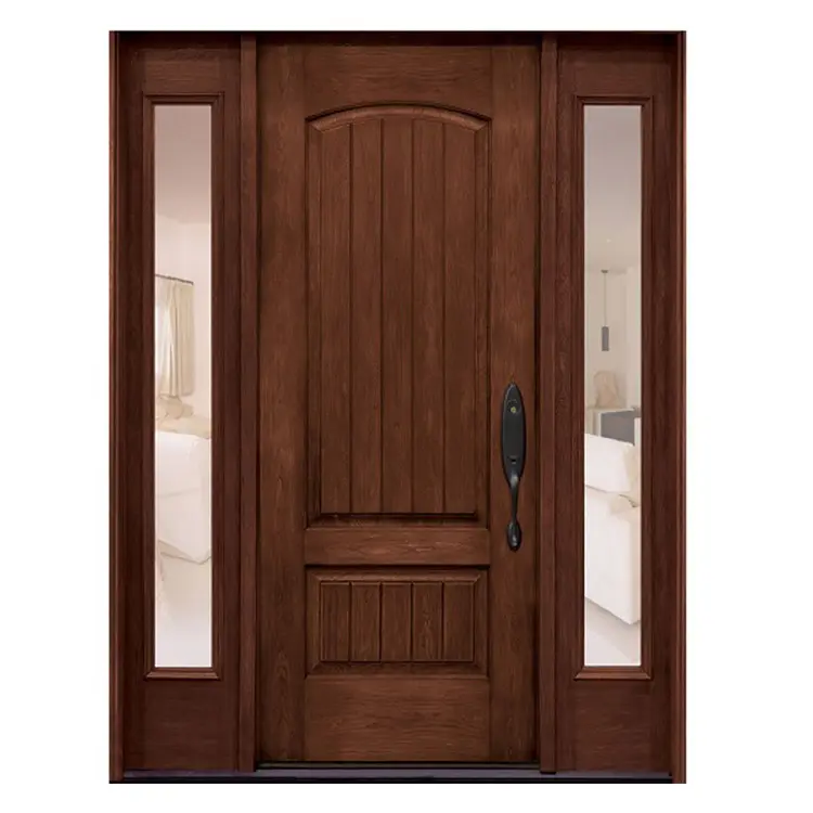 Personalize tamanho do hotel porta de madeira sólida prehung porta da frente entrada principal