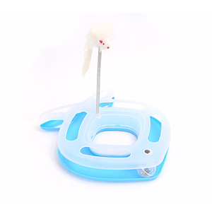 鱼形猫追逐板玩具与春季老鼠羽毛疯狂球 - Product Image 1