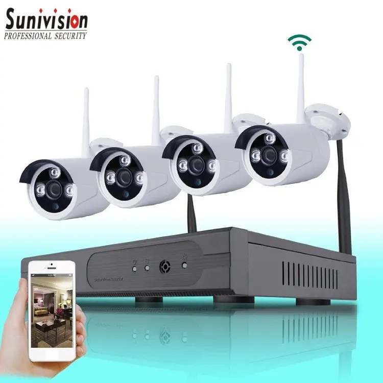 Sistemi di Sorveglianza di Sicurezza Wireless WIFI HD 720P Indoor/Outdoor Telecamere Bullet IP, allarme di Rilevazione di movimento e Telecomando