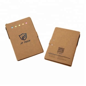 Muestra gratis Bloc de notas personalizado Set Kraft Cuadernos en espiral con bolígrafo y notas adhesivas Papel Kraft autoadhesivo para uso en la oficina