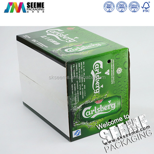批发定制商标印刷B/E长笛瓦楞纸板牛皮纸包装<span class=keywords><strong>12</strong></span>包啤酒盒