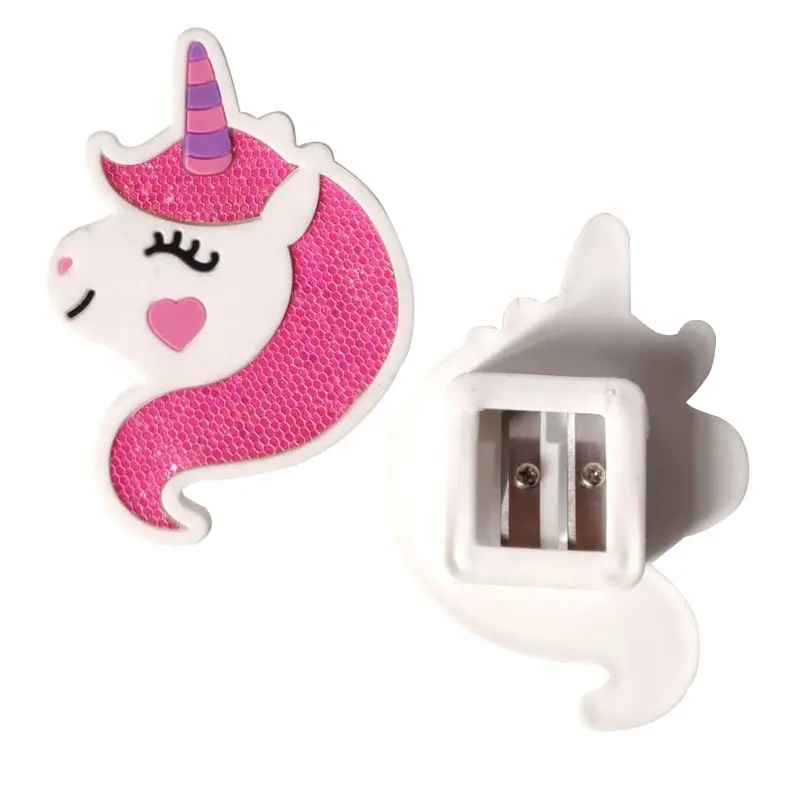 Doux En Caoutchouc PVC Licorne Taille-Crayon Papeterie Promotionnelle Pour Enfants Licorne Taille-Crayon